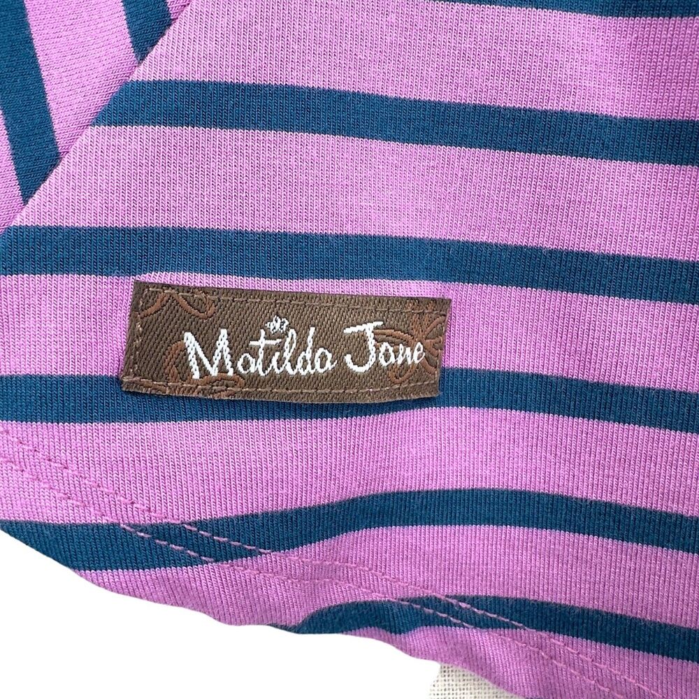 Matilda Jane‎ Long Sleeve Top Womens Size Large Purple Stripe Front Pockets - Picture 11 of 14